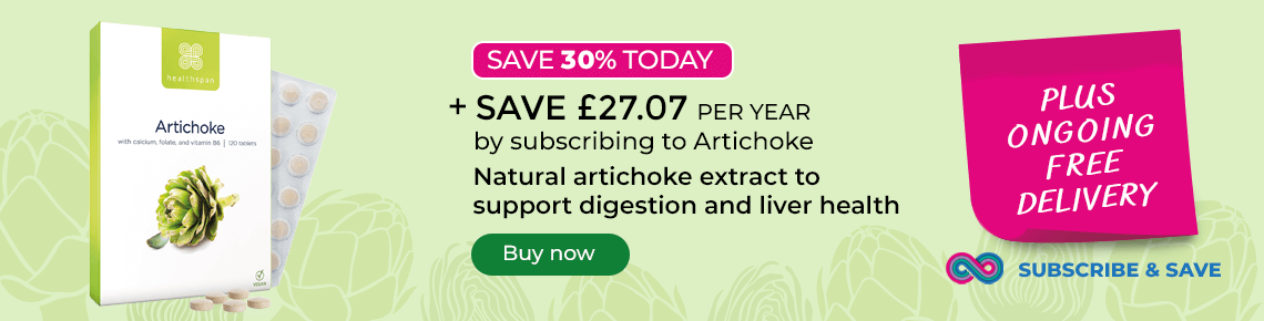 Artichoke - Save £27.07 per year by subscribing. Support your digestion and liver health. Buy now.