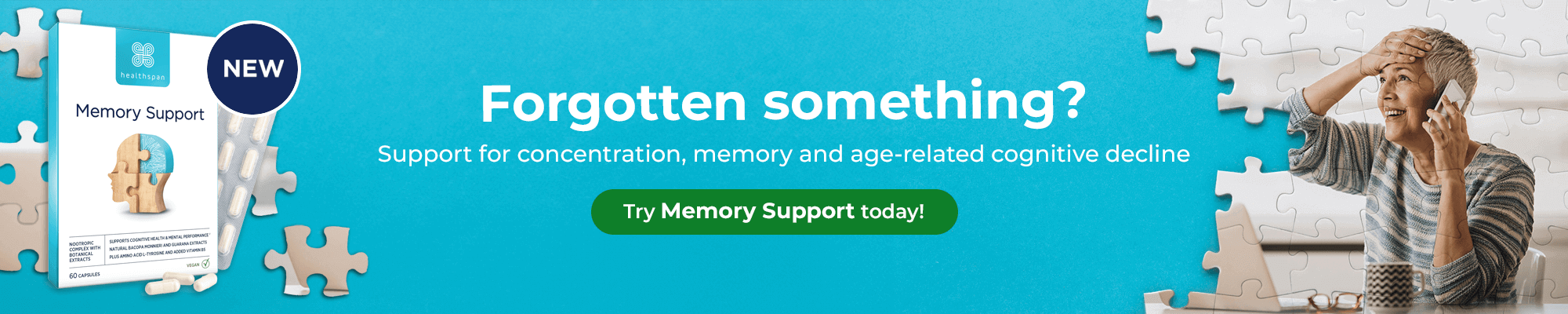 Memory Support - Forgotten something? Support for age-related cognitive decline. Buy now.