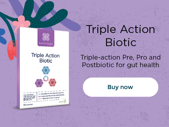 Triple Action Biotic: Pre Pro and Postbiotic for gut health