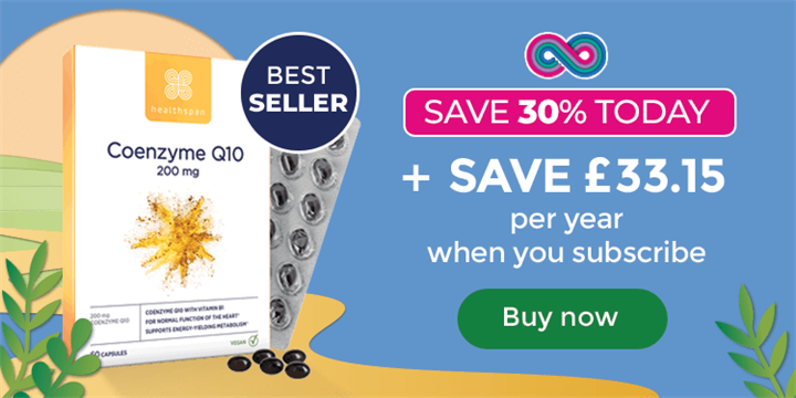 Coenzyme Q10 200mg. Save £33.15 per year when you subscribe. Buy now.