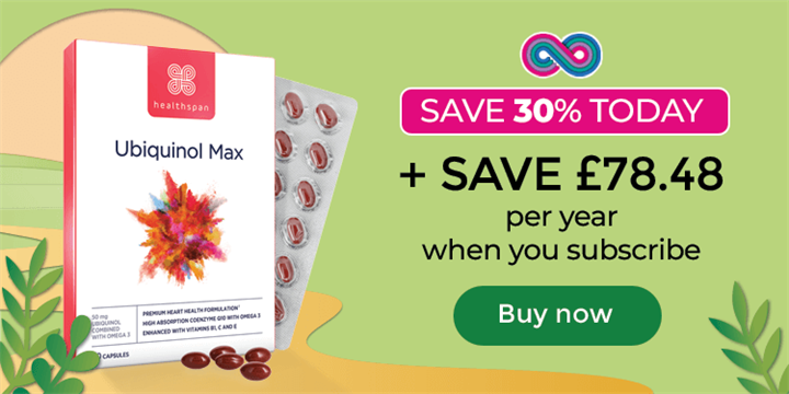 Ubiquinol Max - Save £78.48 per year when you subscribe. Buy now.