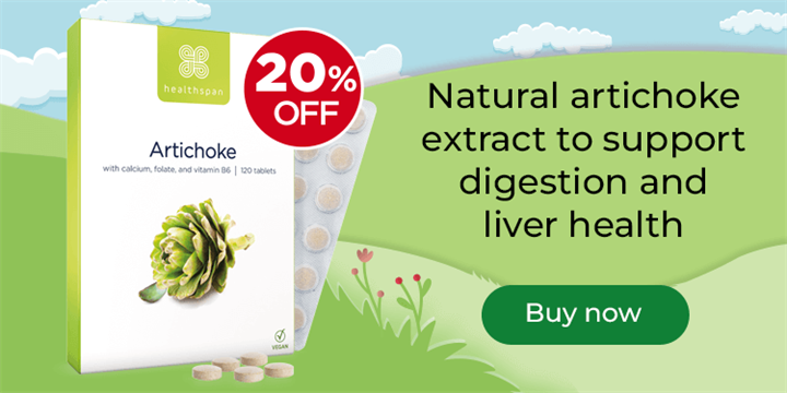 Natural artichoke extract to support digestion and liver health. 20% off. Buy now.