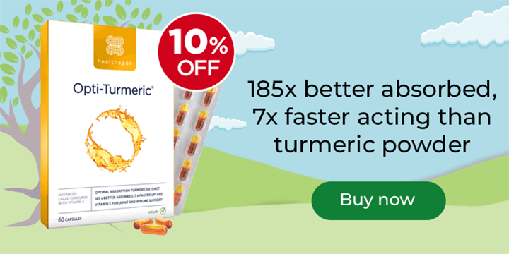 Opti-Turmeric - 10% off. 185 times better absorbed, 7 times faster acting than turmeric powder. Buy now