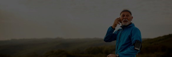 Man out running in the hills